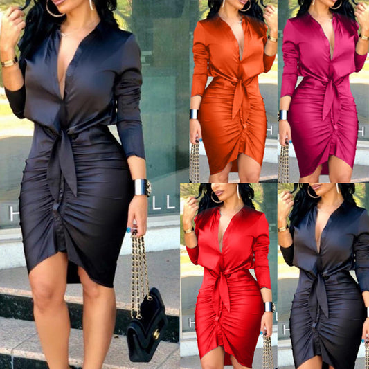 Lace-Up Midi Dress