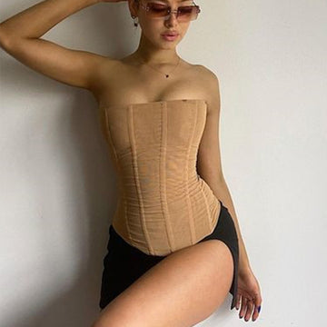 Mesh Tube Corset Top